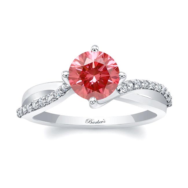 Twisted Lab Grown Pink Diamond Engagement Ring