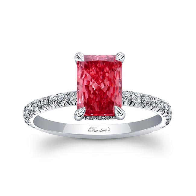 Ella Radiant Cut Lab Grown Pink Diamond Engagement Ring