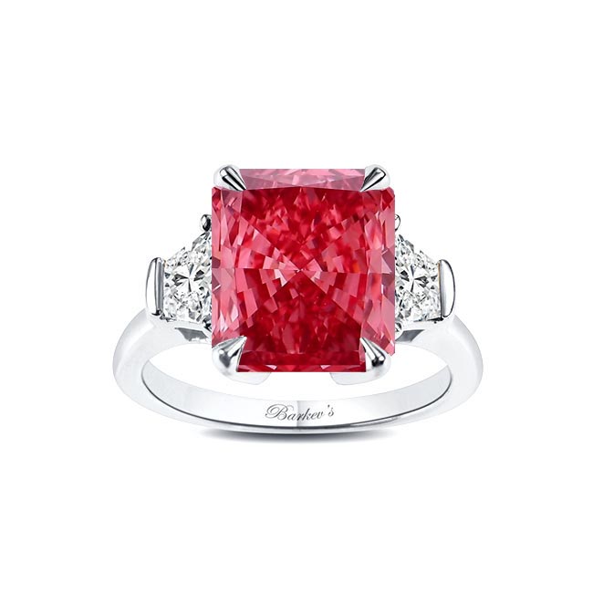 5 Carat Lab Pink Diamond Ring