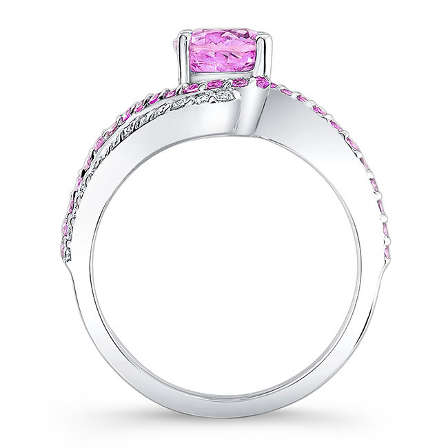 Swirl Pink Sapphire Engagement Ring Image 2