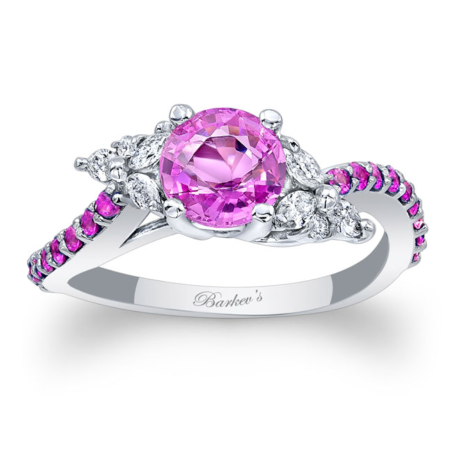  Round Pink Sapphire Ring Image 1