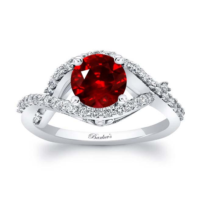 Criss Cross Lab Ruby And Diamond Ring