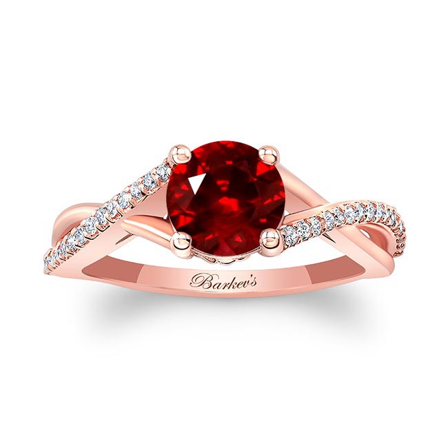 Rose Gold One Carat Ruby And Diamond Ring