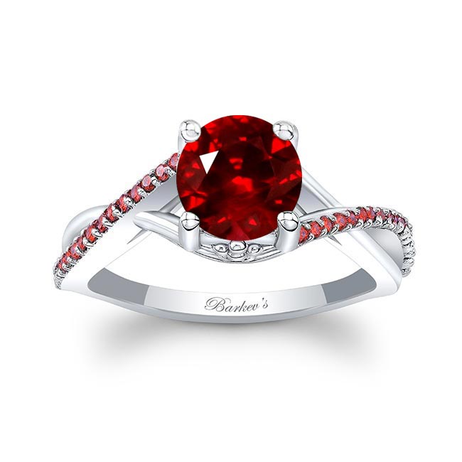 White Gold One Carat Ruby Ring