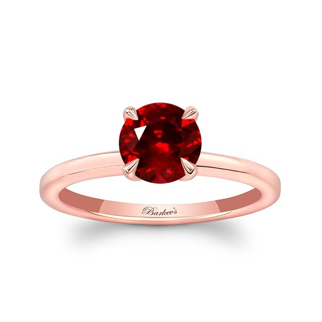 Rose Gold Ruby Solitaire Ring