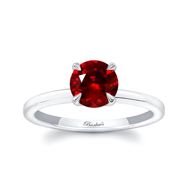 Platinum Ruby Solitaire Ring