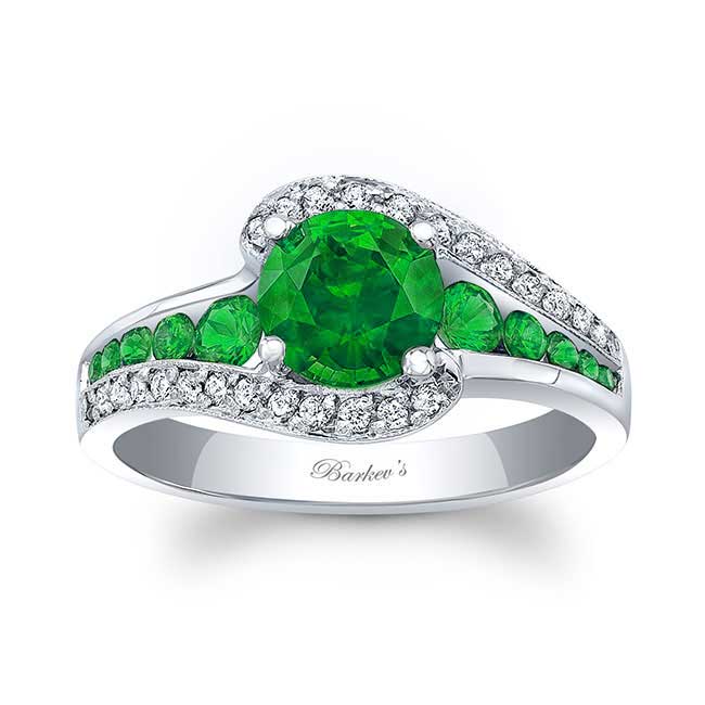 Unique Tsavorite Engagement Ring