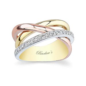 Tri Color Wedding Bands For Women