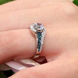 Beautiful blue diamond engagement ring