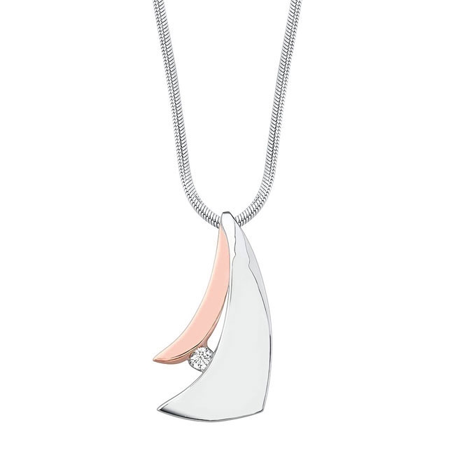 White Rose Gold Diamond Necklace 4904N