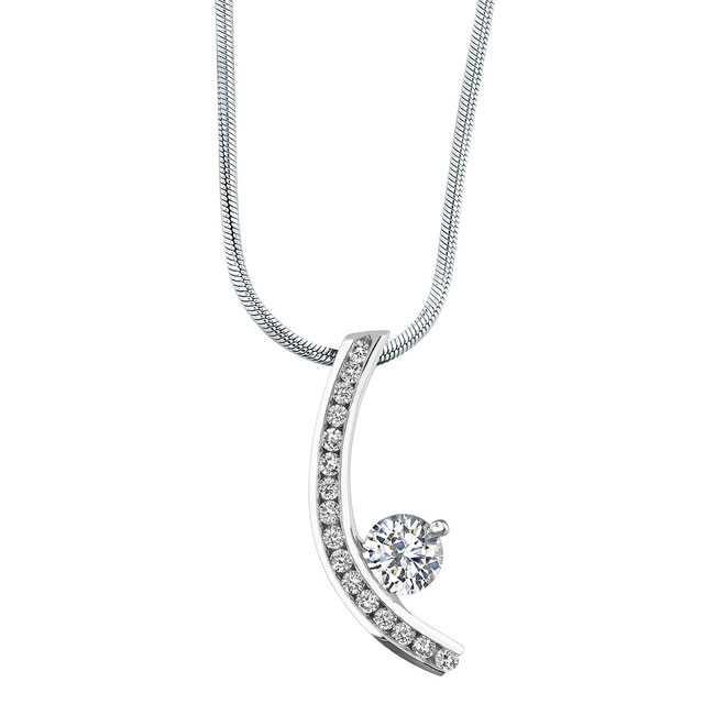 Platinum White Gold Diamond Necklace 5012N Image 1