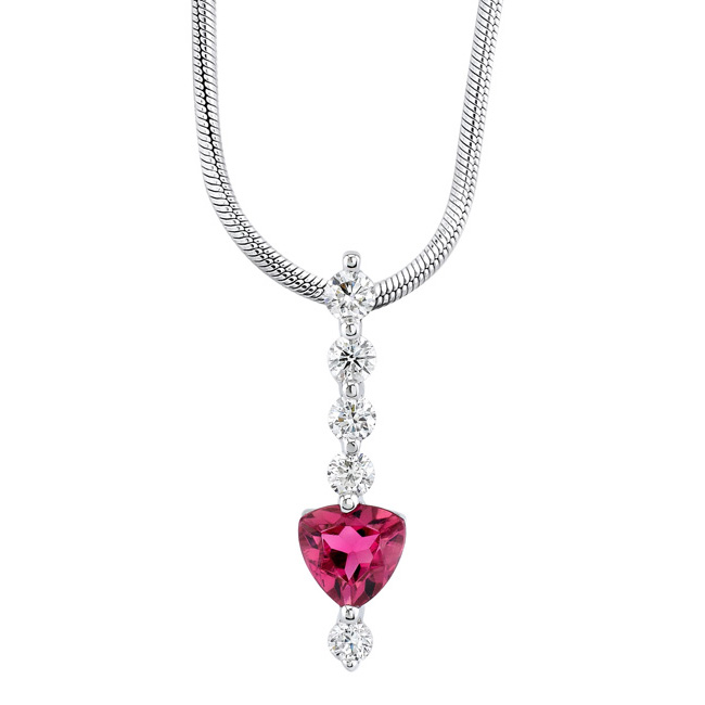  Pink Tourmaline & Diamond Necklace 5918N Image 1