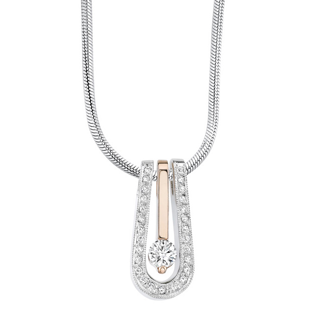 White Rose Gold Diamond Necklace 6718N