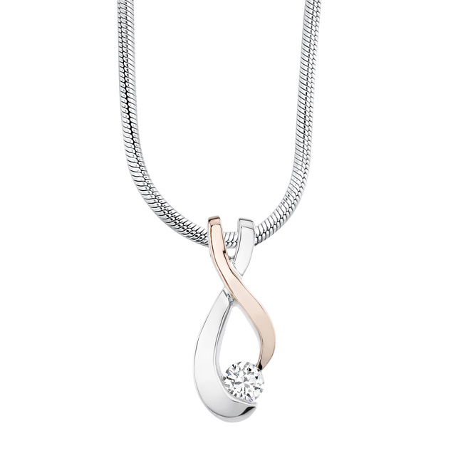 White Rose Gold Diamond Necklace 6719N