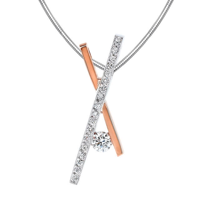 White Rose Gold Diamond Necklace 6746N