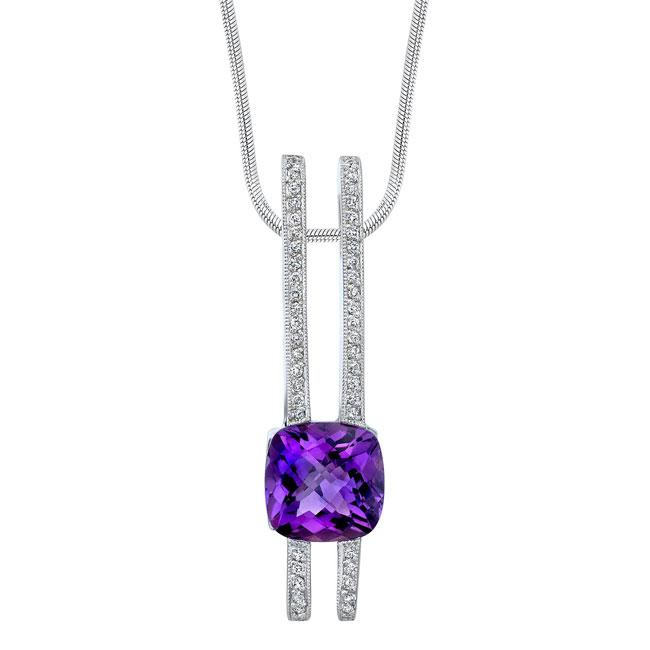  Amethyst and diamond Necklace 6763N Image 1