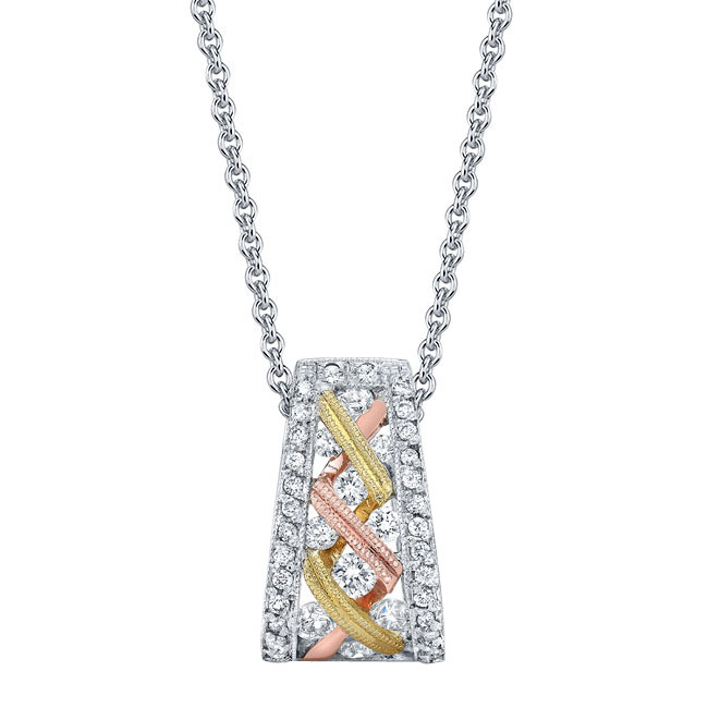 Tri Color Diamond Necklace 6778N