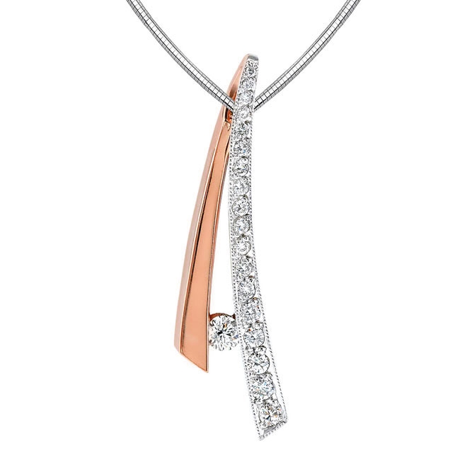 White Rose Gold Diamond Necklace 6988N