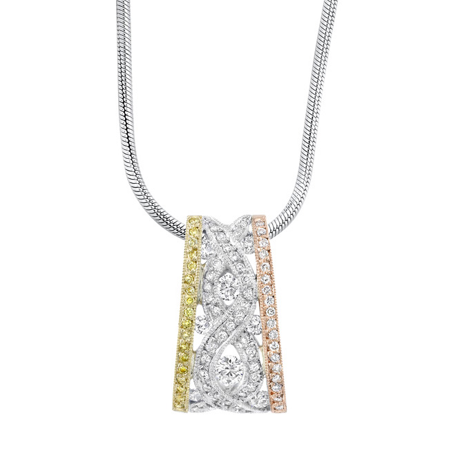  Tri Color Diamond Necklace 6995N Image 1