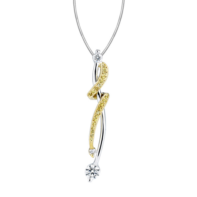  White And Yellow Gold Necklace 7047NYD Image 1