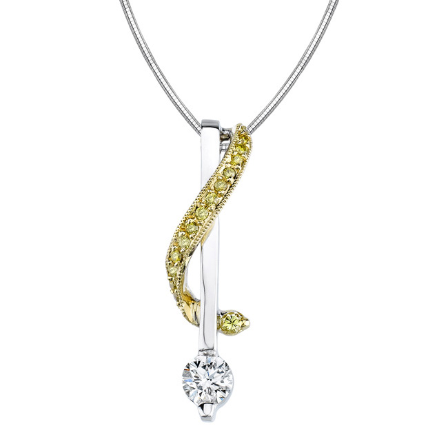  White Yellow Gold Diamond Necklace 7048NYD Image 1