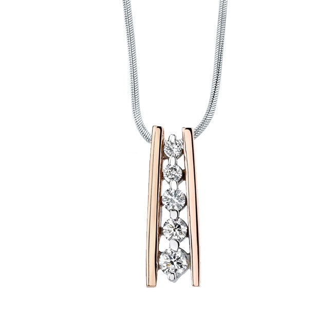 White Rose Gold Diamond Necklace 7131N