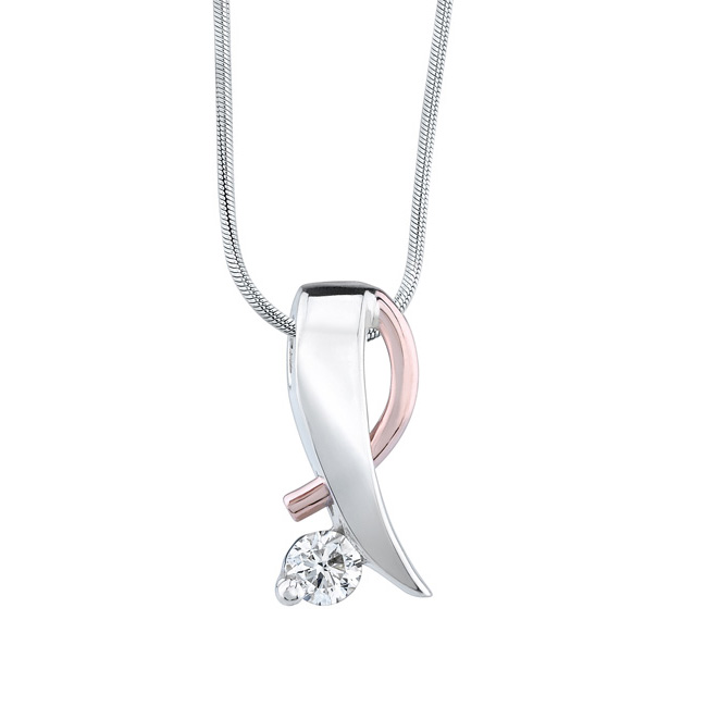White Rose Gold Diamond Necklace 7193N
