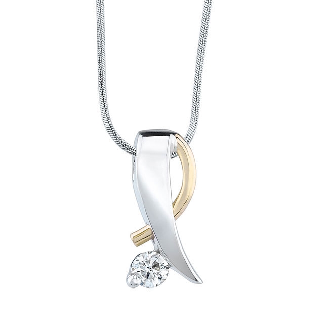 White Yellow Gold Diamond Necklace 7193N