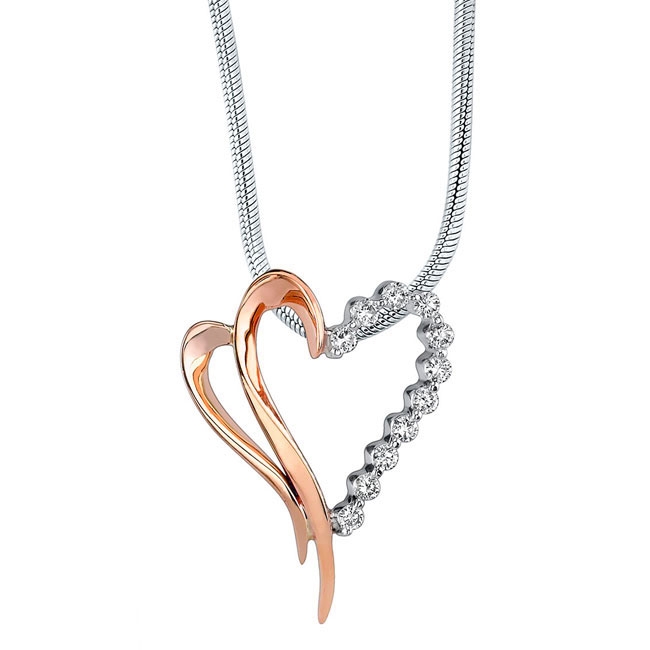 White Rose Gold Diamond Necklace 7370N