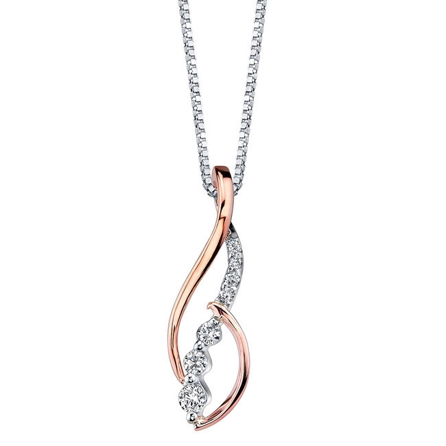 White Rose Gold Diamond Necklace 7562N