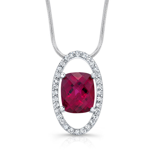  Pink Tourmaline Diamond Necklace 7890N Image 1