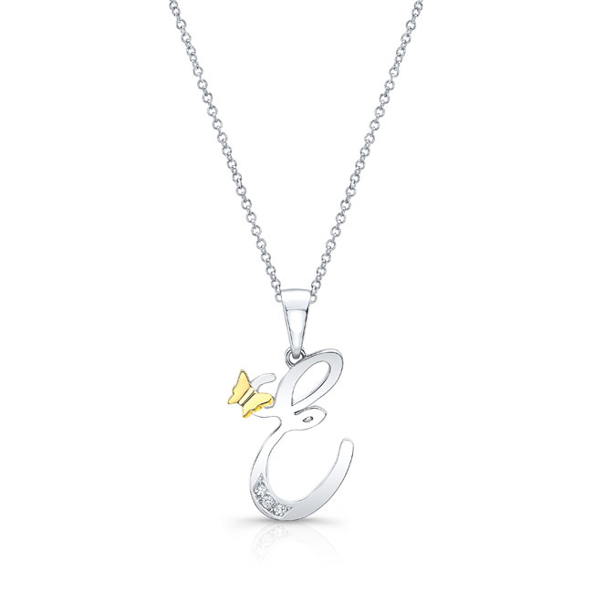  E Initial Necklace Image 1