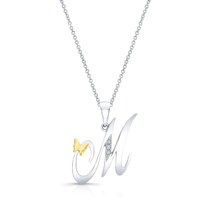 M Initial Necklace