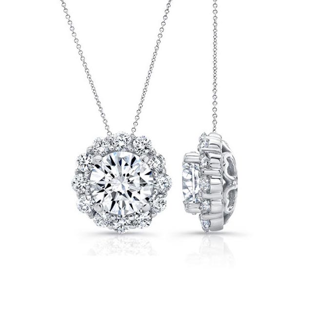 1 Carat Halo Lab Grown Diamond Necklace Image 2