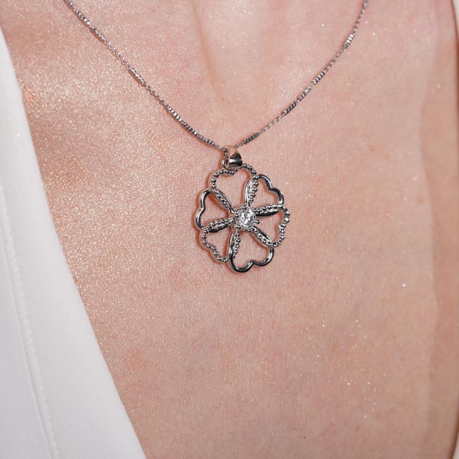 Lab Diamond Heart Necklace Image 3