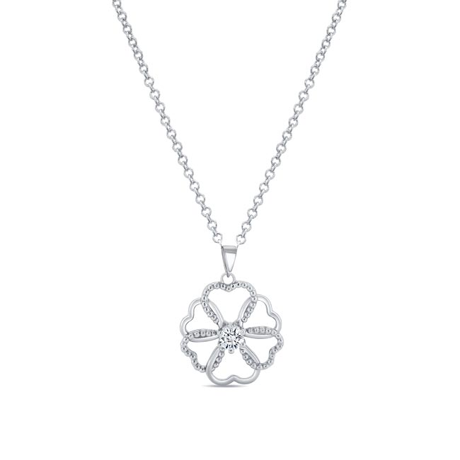 Platinum Moissanite Heart Necklace