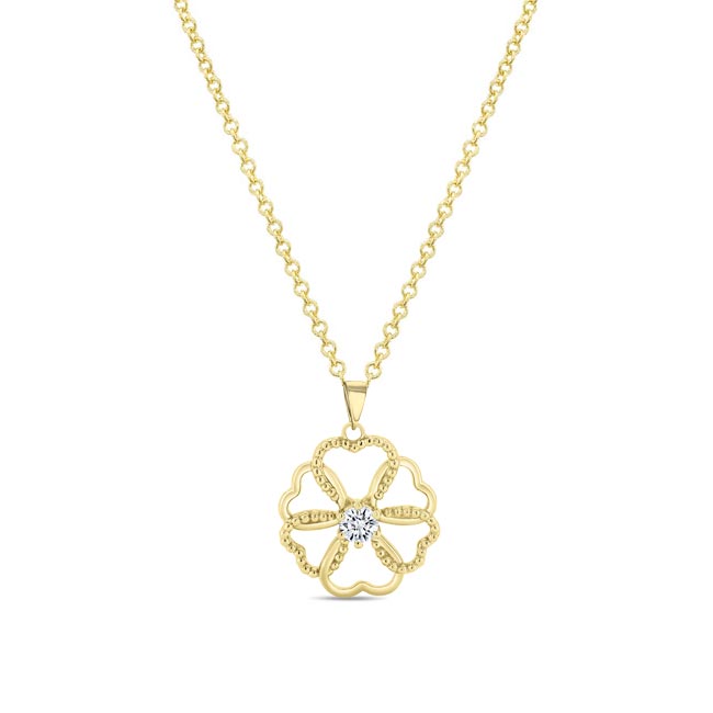 Yellow Gold Moissanite Heart Necklace