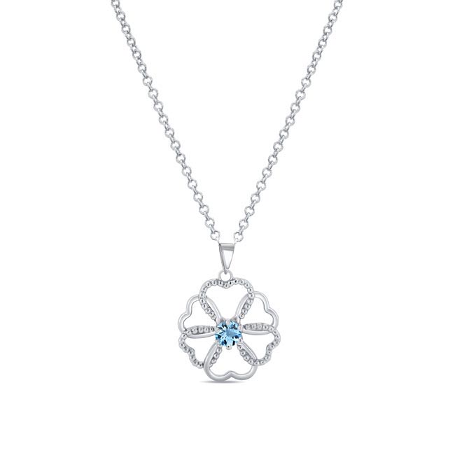 Aquamarine Heart Necklace