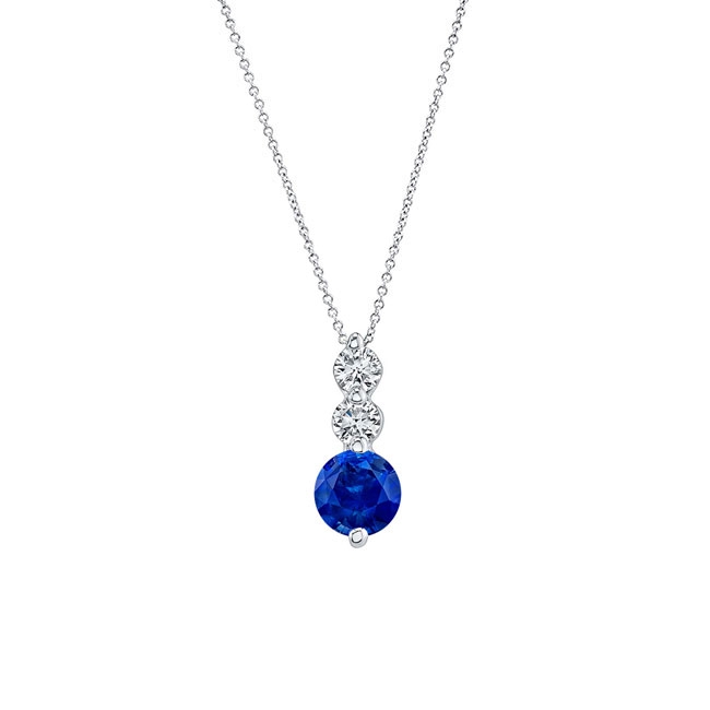 Platinum Blue Sapphire And Diamond Necklace Image 1