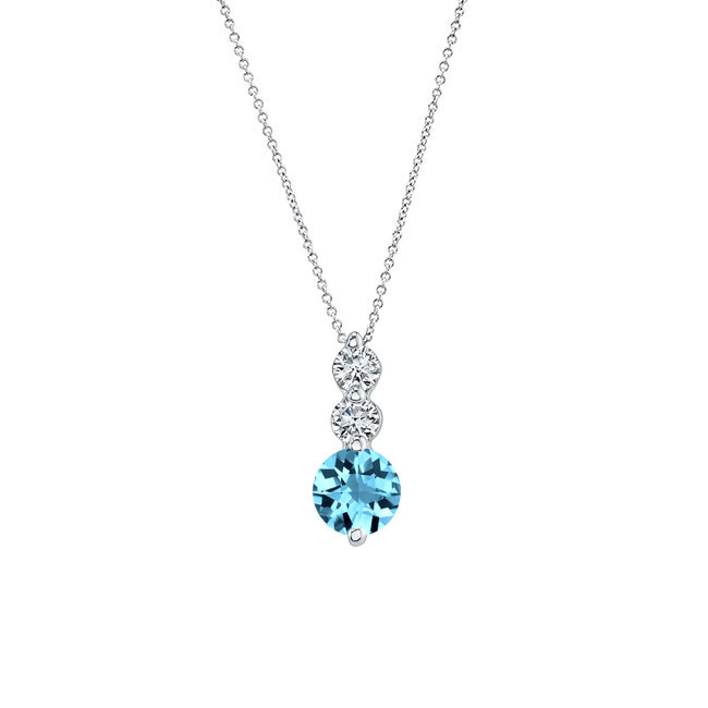  Blue Topaz And Diamond Necklace Image 1