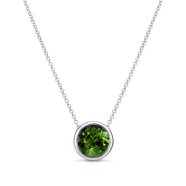  Bezel Green Tourmaline Necklace Image 1