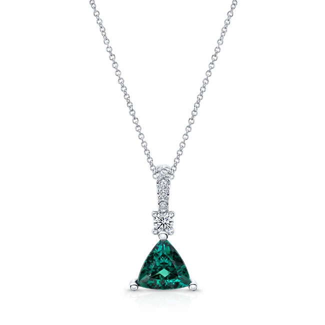  White Gold Green Tourmaline and Diamond Necklace GT-8178N Image 1
