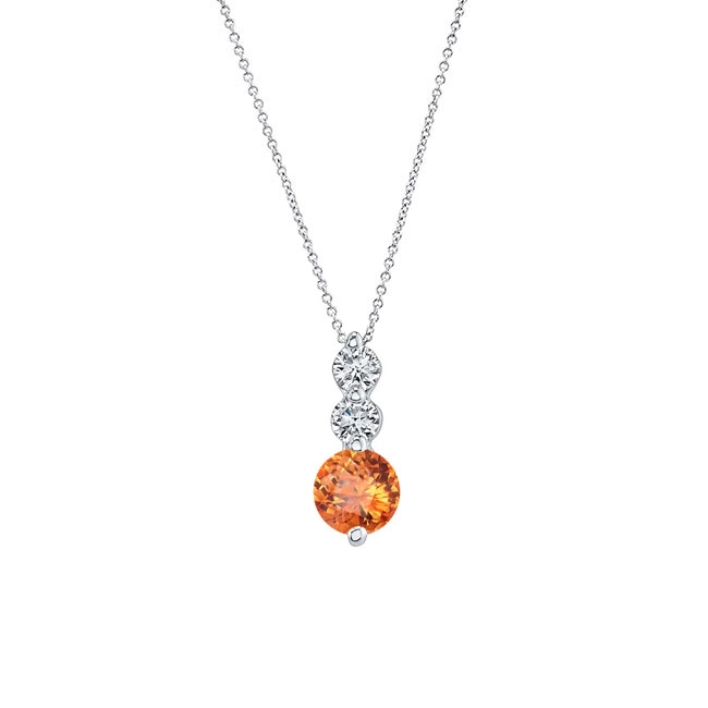  Citrine And Diamond Necklace Image 1
