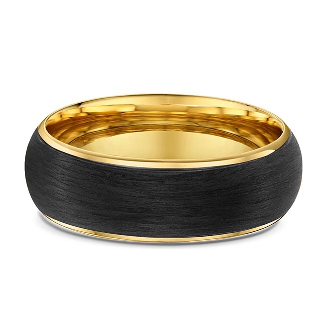  Men's Yellow Gold Domed Wedding Band Image 1