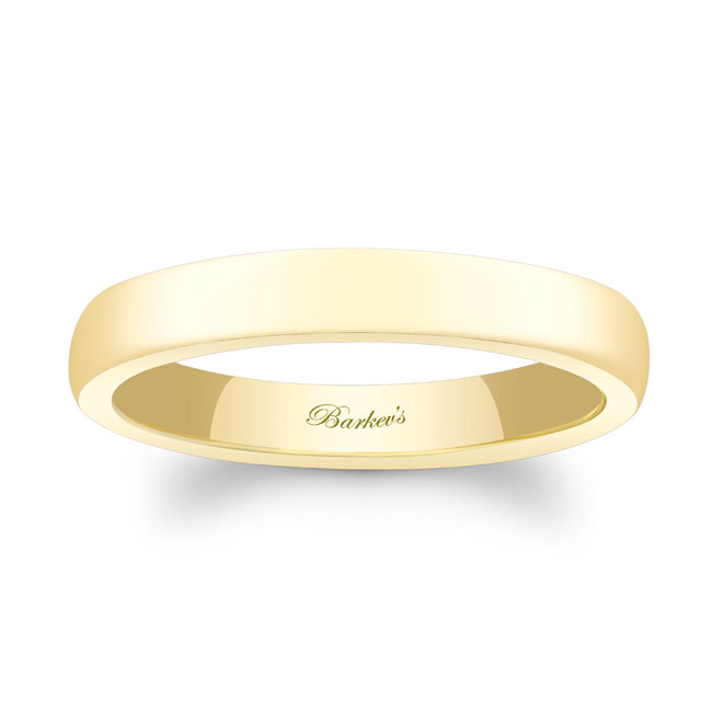  Yellow Gold 3mm Domed Wedding Band Image 1