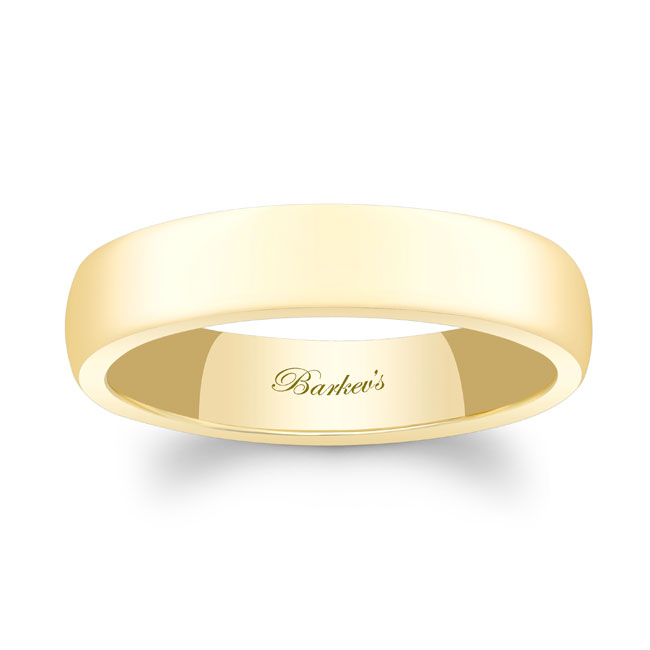  Yellow Gold 4mm Domed Wedding Band Image 1