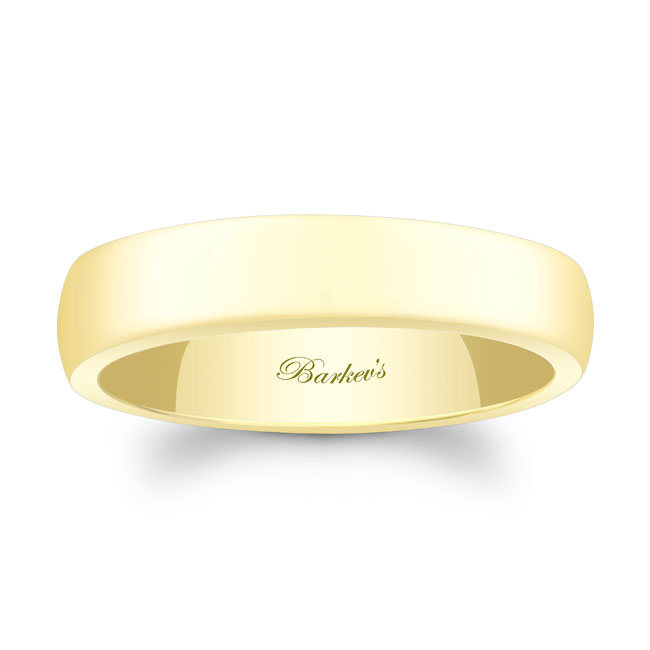  Yellow Gold 5mm Men's Domed Wedding Band Image 1