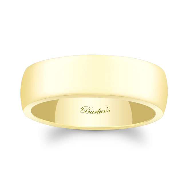 Yellow Gold 7mm Men's Domed Wedding Band Image 1