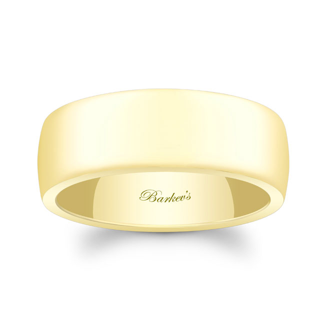 Yellow Gold 8mm Men's Domed Wedding Band Image 1