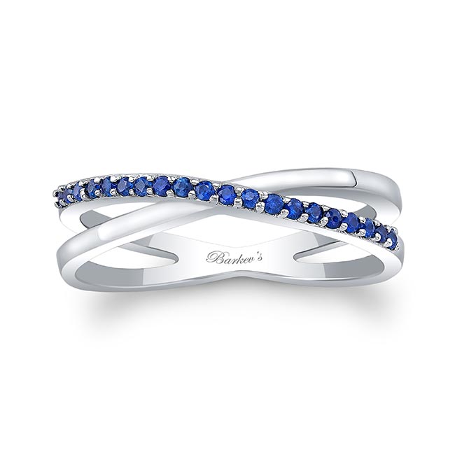 Platinum Overlap Sapphire Promise Ring